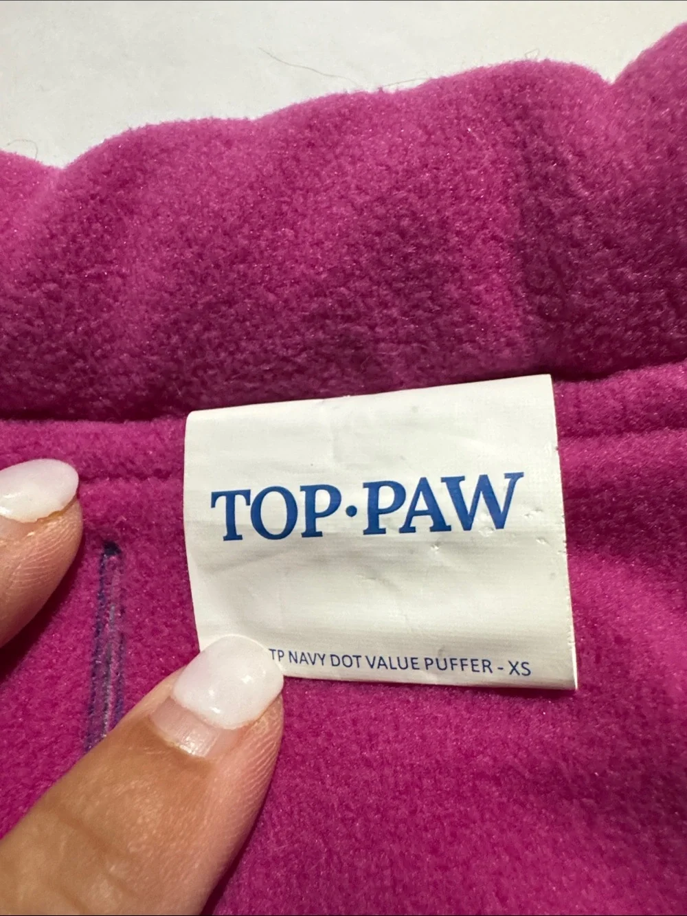Pup Crew Pink Floral & Top Paw Navy Polka Dot Dog Puffer Jackets SZ X-Small
